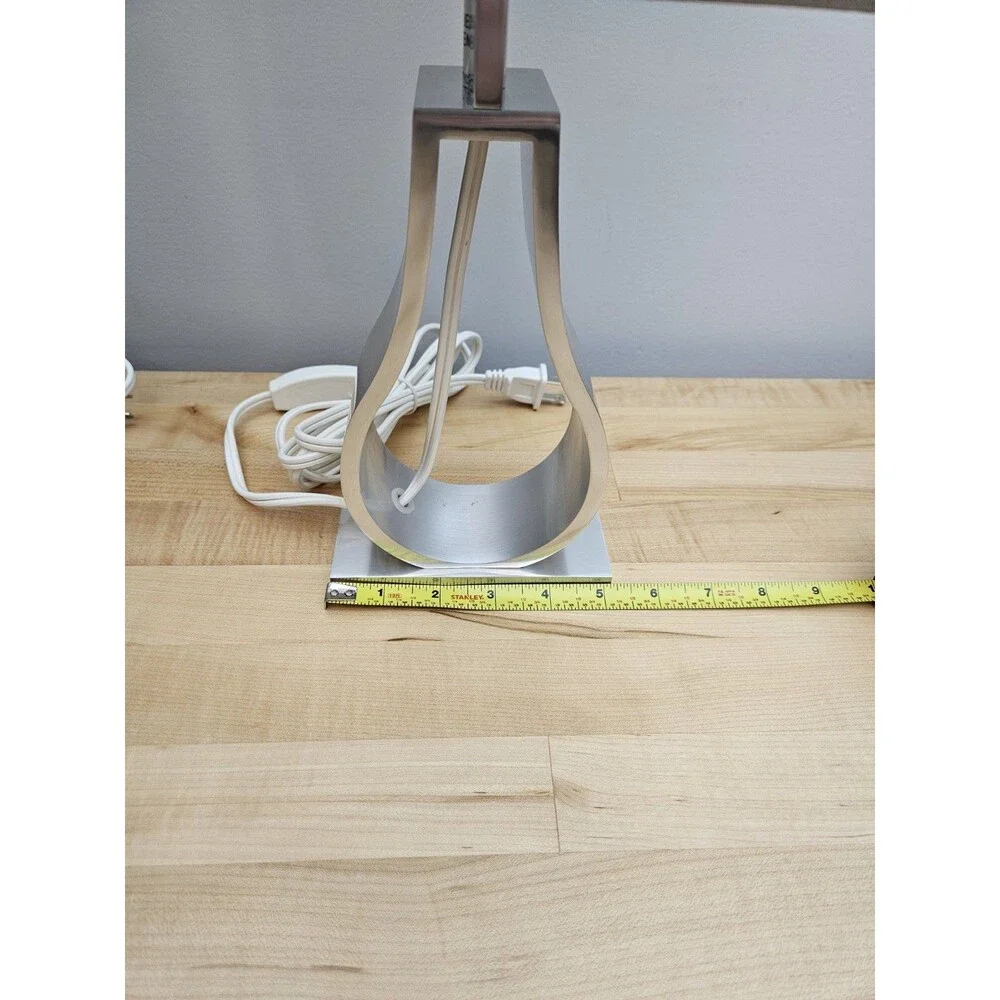 2 X IKEA Klabb Table Silver Lamp Modern Aluminum Accent Light Lamp WITH SHADES